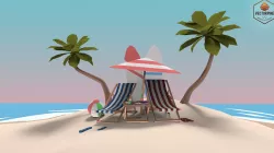 Low Poly Exteriors - Beach Seaside Pack Low-poly  3D model