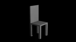 Low polygon 3D chair on black background 3D model