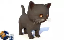 Lowpoly Cat Rigged 3D Model Low-poly  3D model