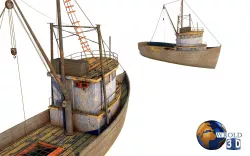 Lowpoly Fishing Boat 3D Model Low-poly  3D model
