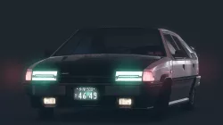Lowpoly Retro 1980s Sport Hatchback Low-poly  3D model