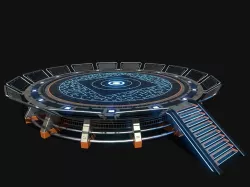 Lowpoly Scifi Helipad Low-poly  3D model