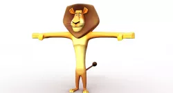 madagascar lion cartoon 3d model 3D model