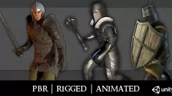 Medieval Fantasy Knights package Low-poly  3D model