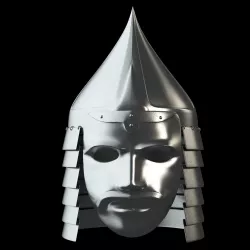 Medieval helmet with a mask Low-poly  3D model