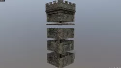 Medieval Modular Tower Builder Low-poly  3D model