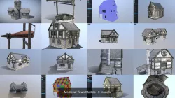 Medieval Town Models 3D Model Collection