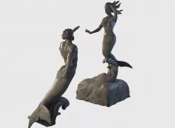 Mermaid statue 3D model
