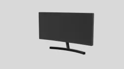 Modern wide-screen computer monitor 3D model