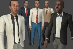 Modular Business man Low-poly  3D model