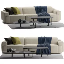 Natuzzi Iago sofa 3-seater 3D model