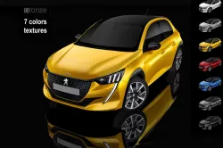 New Peugeot 208 2020 Low-poly  3D model