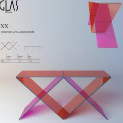 New style ModernGlass Italia XX Glass Table 3D model