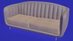 Nordic Scandinavian smooth rounded sofa 3D model