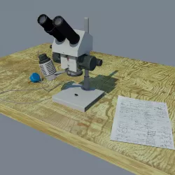 Old microscope 3D model