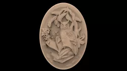 Owl plate 3d stl models for artcam and aspire Programmes 3D model
