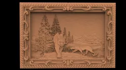 panther framed 3d stl models for artcam and aspire Programmes 3D model