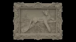Panther in tree stl models for artcam and aspire Programmes 3D model