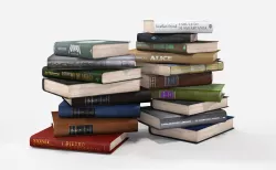 pile of books 3d model Low-poly  3D model