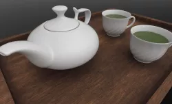 Porcelain tea set teapot tea cup  3D model