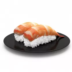 Prawn Sushi Japanese Japan Food rolls 3d model 3D model 3D model