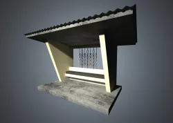 Public transport stop Low-poly  3D model