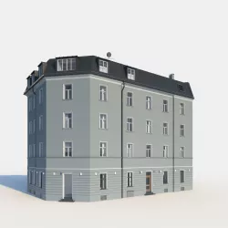 Residential City Building - Corner - 17 3D model
