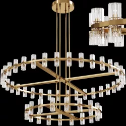 Restoration Hardware ARCACHON ROUND 2-TIER CHANDELIER 60 Brass 3D model