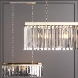 RH 1920S ODEON RHYS CLEAR GLASS PRISM RECTANGULAR 35 Nickel 3D model