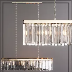 RH 1920S ODEON RHYS CLEAR GLASS PRISM RECTANGULAR 49 Nickel 3D model