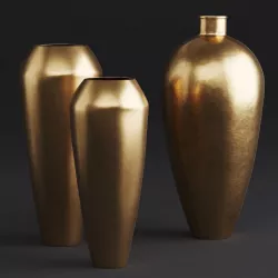 Rh Brass Teardrop Vase Collection 3D model