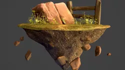 Rock Environment Diorama Low-poly  3D model