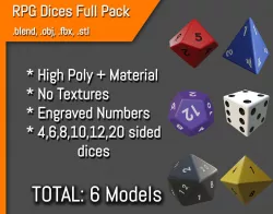 RPG Dices Full Pack - Pacote de Dados 3D Model Collection