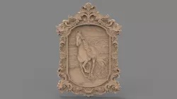 Running horse wall art 3d stl models for artcam and aspire 3D model