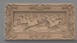 Running horse wall art 3d stl models for artcam and aspire 3D model