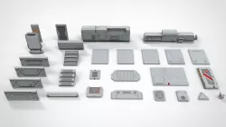 sci-fi Architecture kitbash 12 3D model