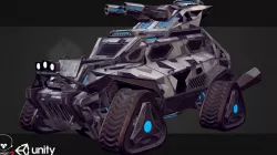 Sci-Fi Armored Military Truck PBR Low-poly  3D model