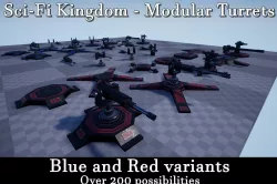 Sci-Fi Kingdom - Modular Turrets Low-poly  3D model