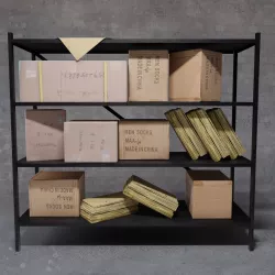 Shelf shelving box and boxes for storage warehouse environments Low-poly  3D model