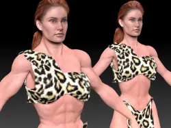 Shelly The Barbarian Girl MODEL PACK Low-poly  3D model