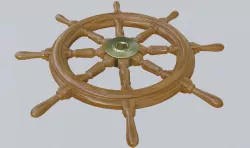 ship wooden steering wheel with pbr textures 3D model