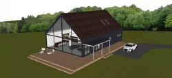 Single story open House Low-poly  3D model