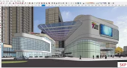 Sketchup D3 - Complex Building residential and Commercial 3D model