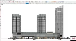 Sketchup D4 - Complex Building residential and Commercial 3D model