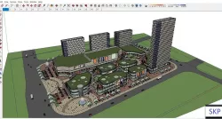 Sketchup D5 - Complex Building residential and Commercial 3D model