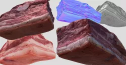 smoked and salted Pork meat - salo  Low-poly  3D model