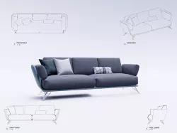 Sofa King Revit High Quality 3D models 3D model