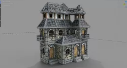 stone house2  Low-poly 3D model Low-poly  3D model