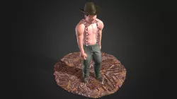Street Thug Rigged Animated Angry Low-poly  3D model