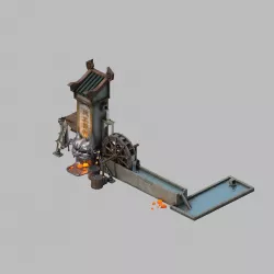 Tang Blacksmith shop - Steel stove 01 3D model